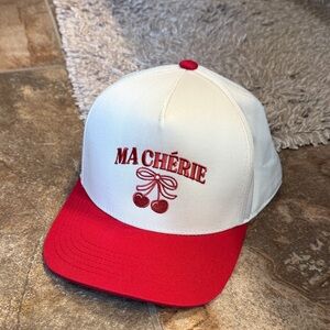 NEW White and Red Trucker Cap